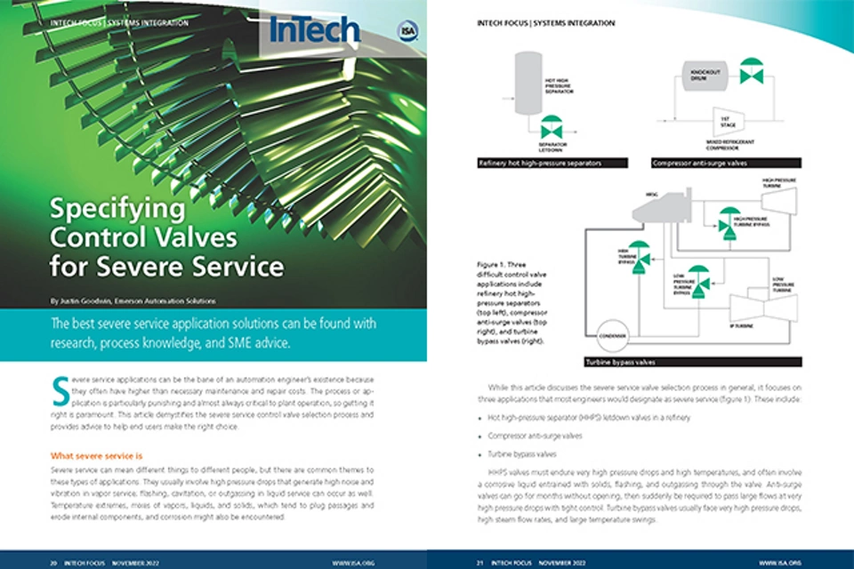 シビアサービス向けコントロールバルブの選定