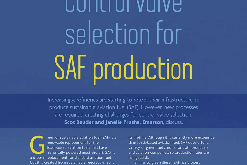 コントロールバルブの選択によるサステナブルな航空燃料生産