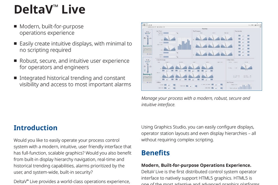 DeltaV Live プロダクトデータシート