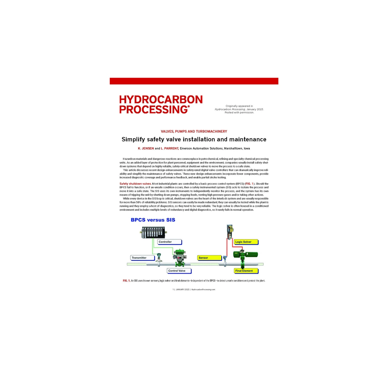 Article: Simplify Safety Valve Installation and Maintenance