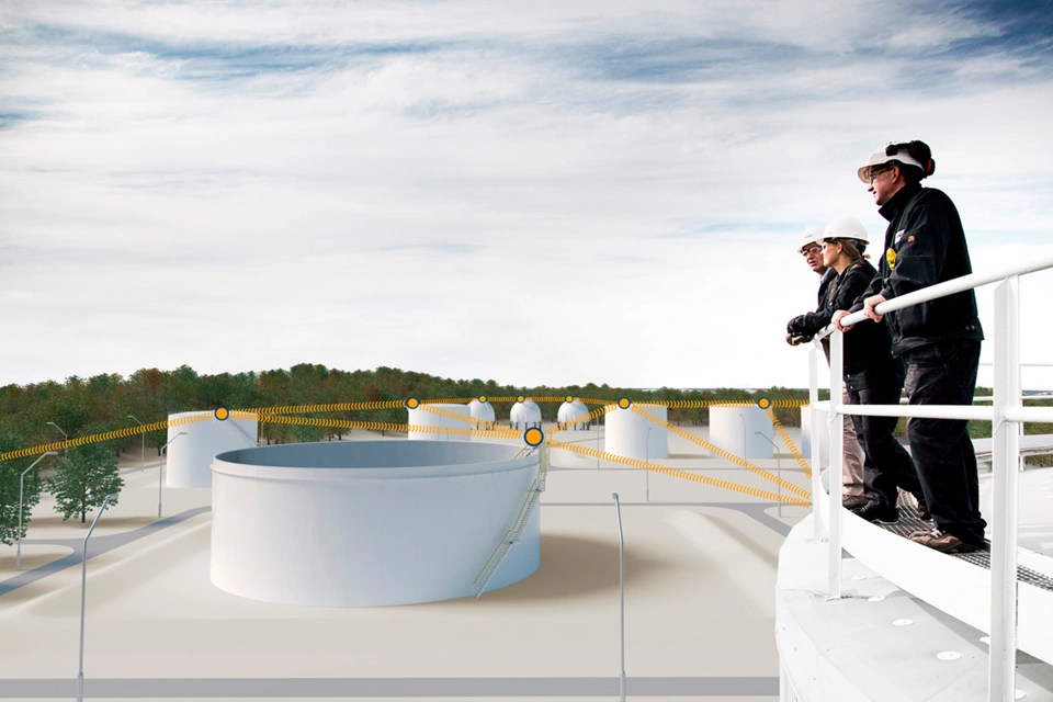 無線データ伝送で自動タンクファーム操業を実現