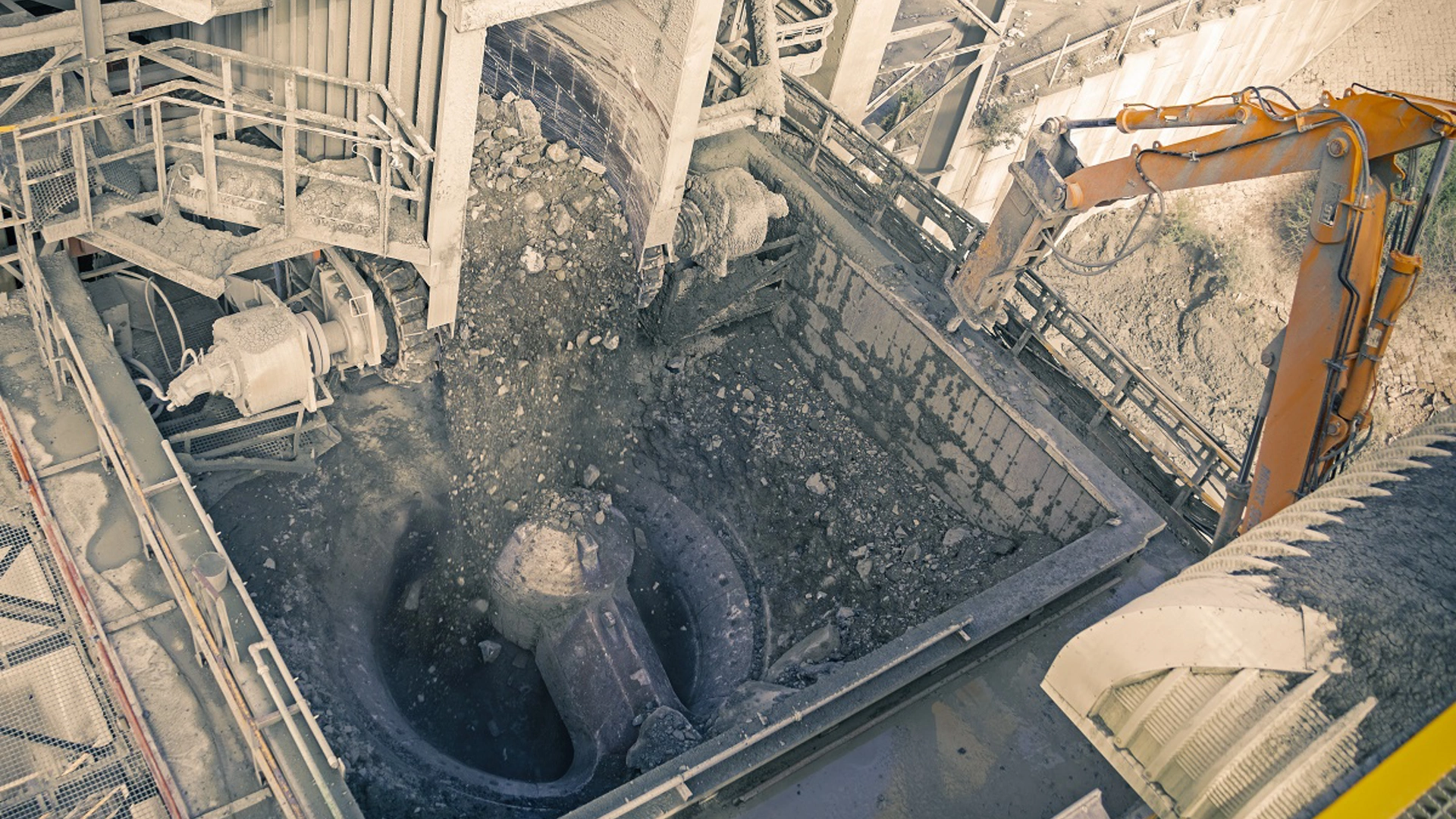 Diamond processing plant crusher where kimberlite is crashed to recover diamonds, Botswana