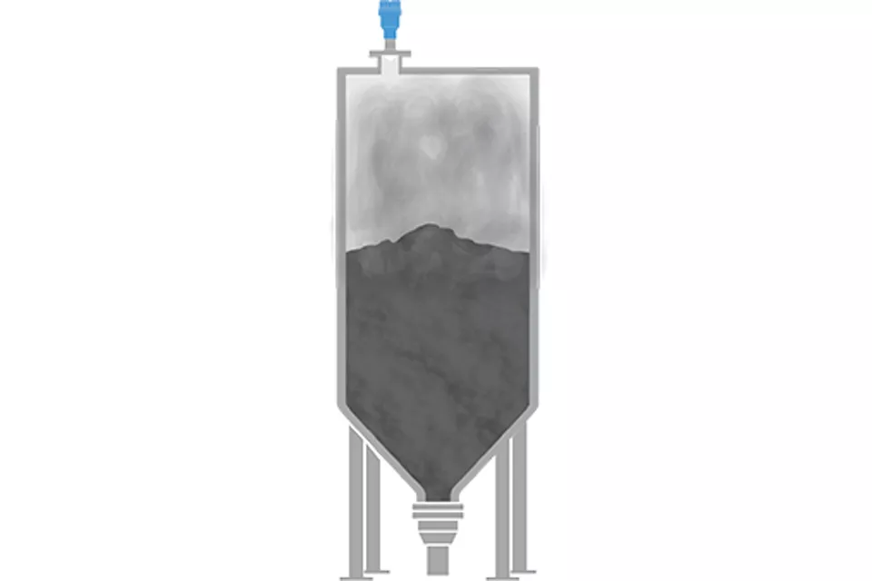 石炭火力発電所のフライアッシュサイロのレベル測定