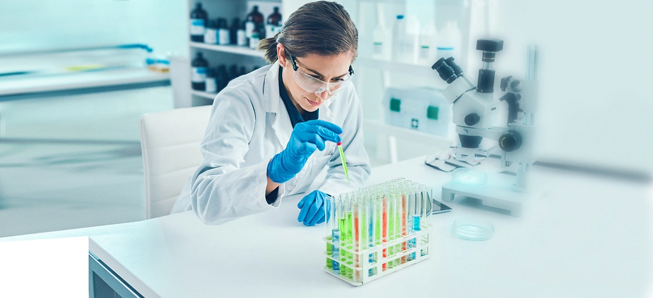 Shot of a scientist conducting research in a laboratory