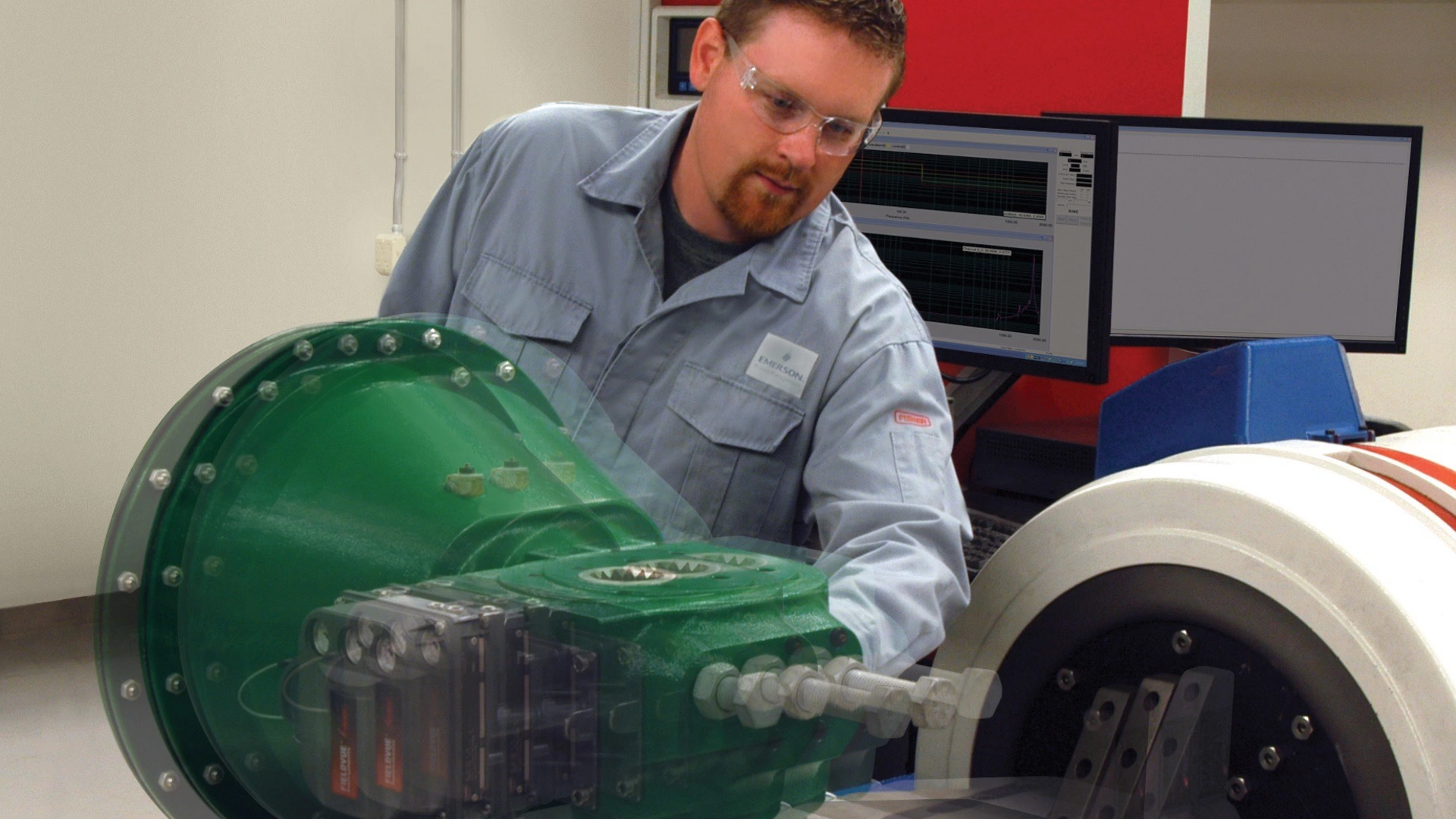 Vibration testing Fisher valve actuator