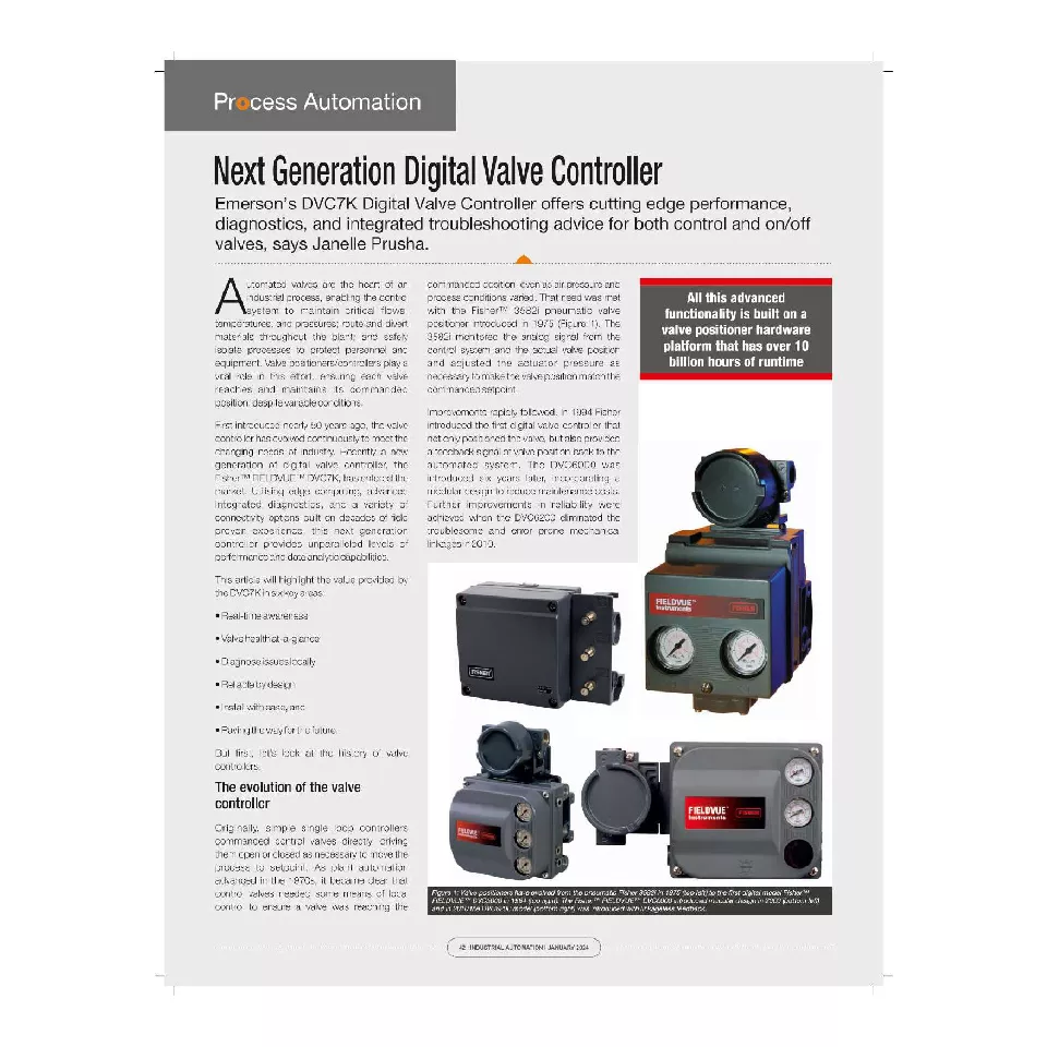記事: 次世代デジタルバルブ制コントローラ（Industrial Automation Asia）